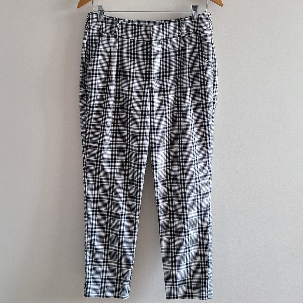 Abercrombie & Fitch Black and White Plaid Academia Office Pants Size Medium